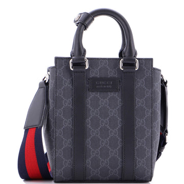 Convertible Web Open Tote GG Coated Canvas Mini