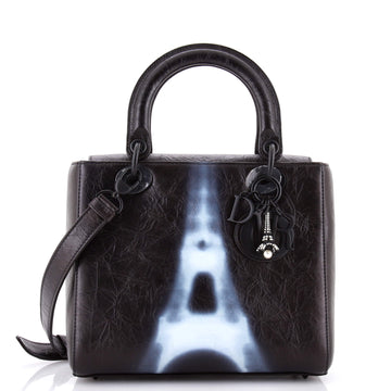 Lady Dior Bag Limited Edition Eiffel Tower Printed Leather Medium