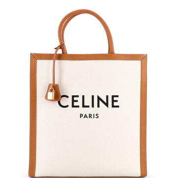 Vertical Cabas Tote Canvas with Leather Large