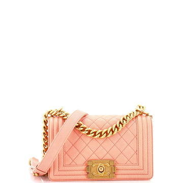 Boy Flap Bag Quilted Caviar Small