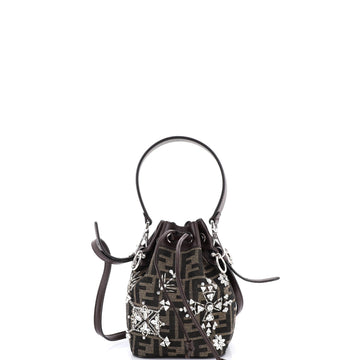 Mon Tresor Bucket Bag Crystal Embellished Zucca Canvas Mini