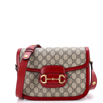 Horsebit 1955 Shoulder Bag GG Coated Canvas with Leather Small