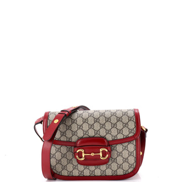 Horsebit 1955 Shoulder Bag GG Coated Canvas with Leather Small