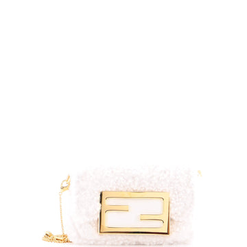 Chain Baguette Charm Bag Shearling Nano