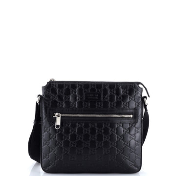 Signature Zip Messenger Bag Guccissima Leather Small