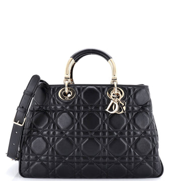 Lady 95.22 Bag Cannage Embossed Leather Large