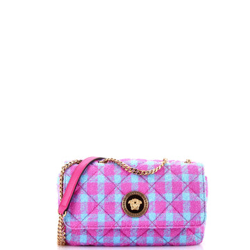 Medusa Icon Chain Flap Bag Quilted Tweed Mini