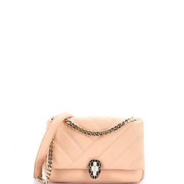 Serpenti Cabochon Shoulder Bag Diagonal Quilted Leather Small