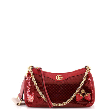 Strawberry Ophidia Shoulder Bag Sequins Small