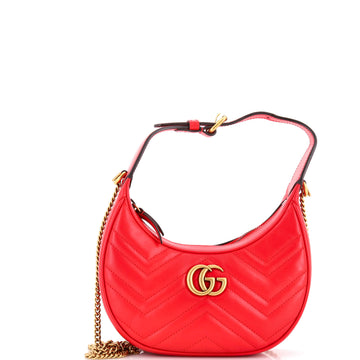 GG Marmont Half Moon Hobo Matelasse Leather Mini