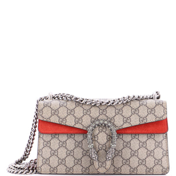 Dionysus Bag GG Coated Canvas with Crystal Embellished Metal Small