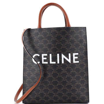 Vertical Cabas Tote Triomphe Coated Canvas Small