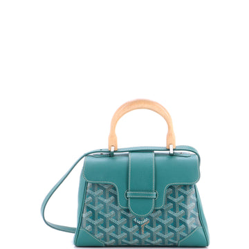 Saigon Top Handle Bag Coated Canvas with Leather Mini