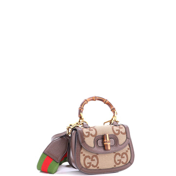 Bamboo 1947 Top Handle Bag Jumbo GG Canvas Mini