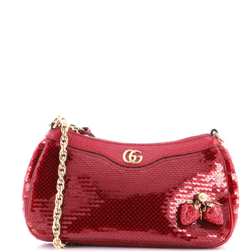 Strawberry Ophidia Shoulder Bag Sequins Small