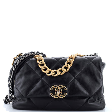 19 Flap Bag Quilted Leather Large