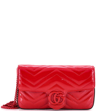 GG Marmont Flap Bag Matelasse Patent Mini