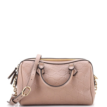 Emblem Boston Bag GG Embossed Leather Medium