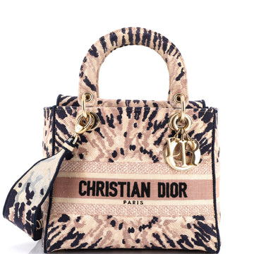 Lady D-Lite Bag Embroidered Canvas Medium