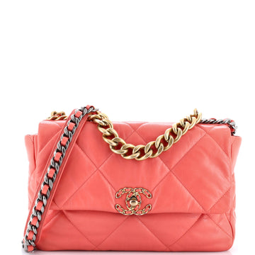 19 Flap Bag Quilted Leather Medium