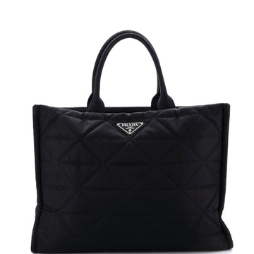 Open Shopping Tote Quilted Re-Nylon Large