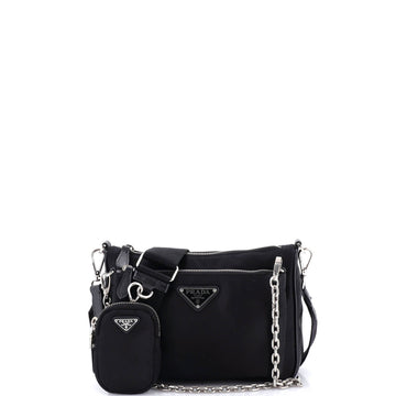 Double Pouch Convertible Crossbody Bag Tessuto Small