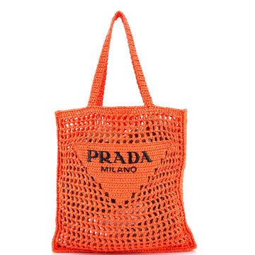 Triangle Logo Open Tote Raffia