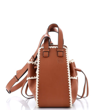 Hammock Bag Leather with Crochet Detail Small
