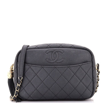Coco Tassel Camera Case Quilted Caviar Large