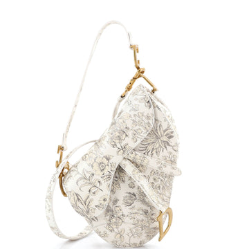 Saddle Handbag with Strap Printed Leather Medium