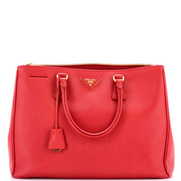 Double Zip Lux Tote Saffiano Leather Large