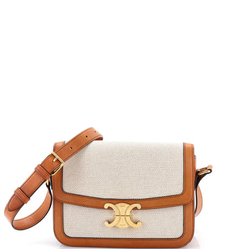 Triomphe Shoulder Bag Canvas with Leather Medium