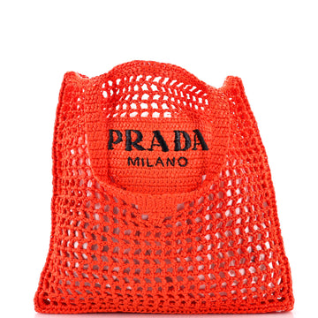Triangle Logo Open Tote Raffia