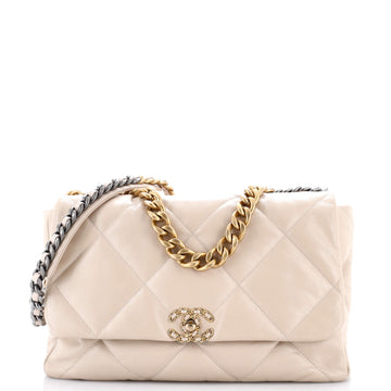 19 Flap Bag Quilted Leather Maxi