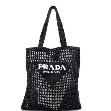 Triangle Logo Open Tote Raffia