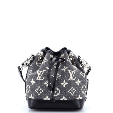 Noe NM Handbag Monogram Jacquard Denim Nano