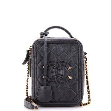 Filigree Vertical Vanity Case Quilted Caviar