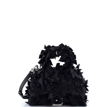 Hourglass Top Handle Bag Satin Ribbon Embellished XS