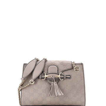 Emily Chain Flap Shoulder Bag Guccissima Leather Small