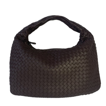 Bottega Veneta Intrecciato Hobo Bag Medium Chocolate Brown Lambskin leather