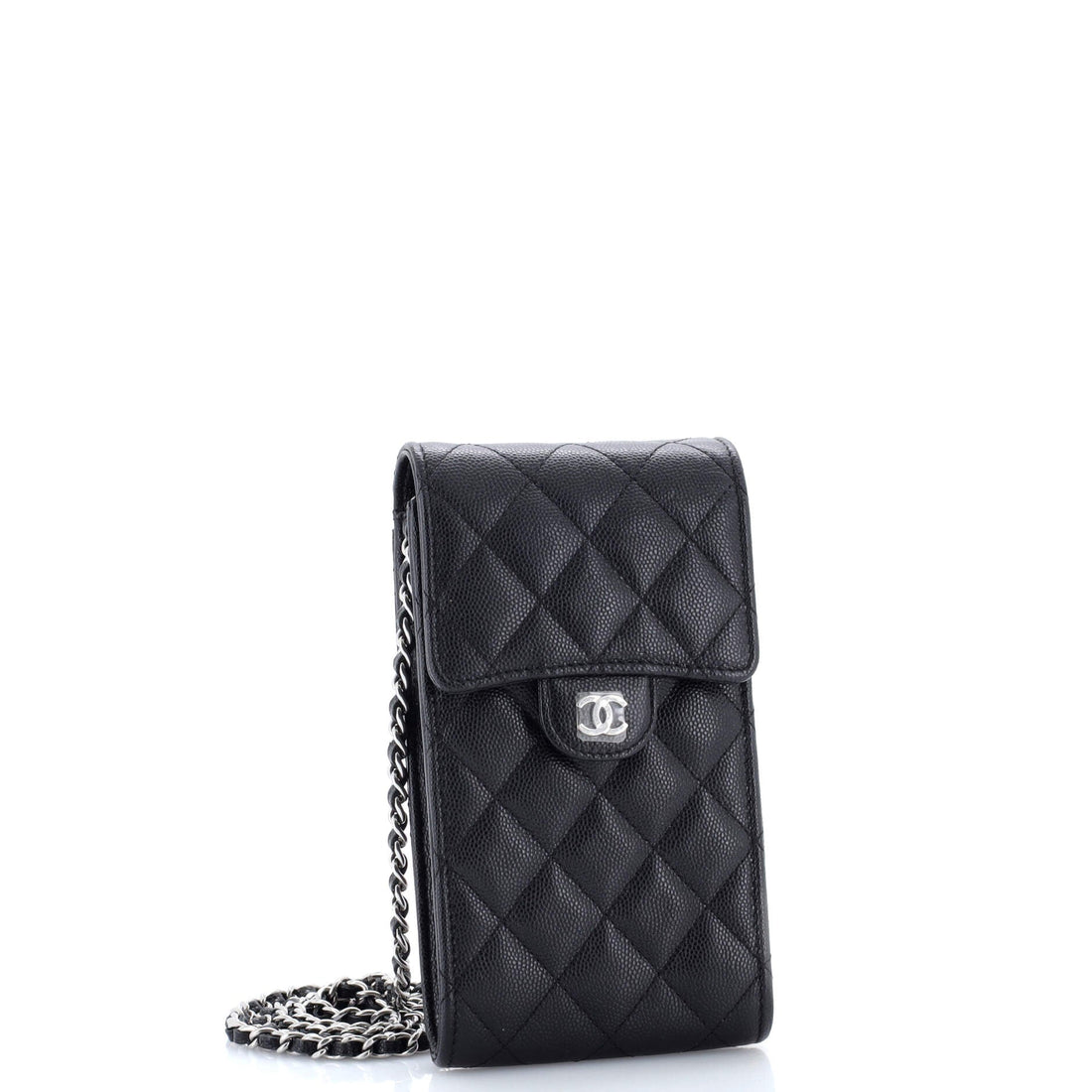 Classic Flap Phone Holder Crossbody Bag Quilted Caviar