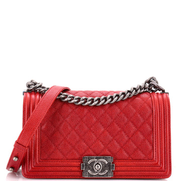 Boy Flap Bag Quilted Caviar Old Medium