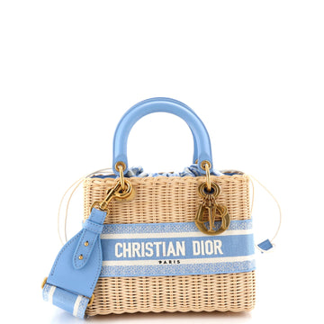 Lady Dior Bag Wicker and Oblique Canvas Medium