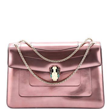 Serpenti Forever Shoulder Bag Metallic Leather Medium