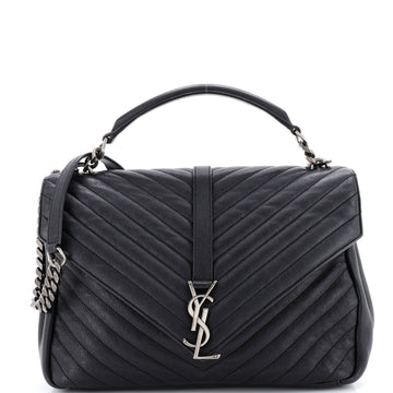 Classic Monogram College Bag Matelasse Chevron Leather Large