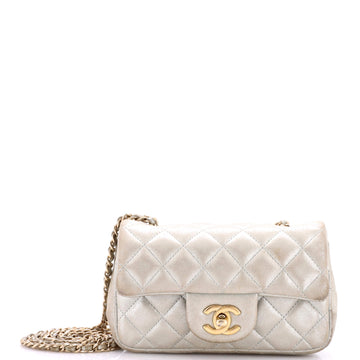Classic Single Flap Bag Quilted Iridescent Calfskin Extra Mini