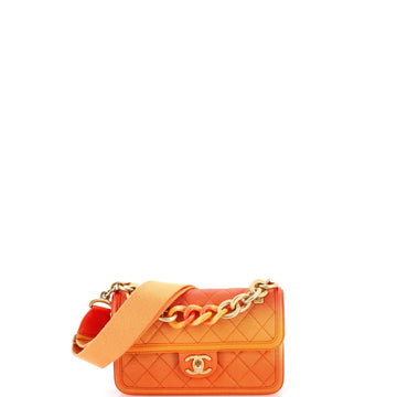 Sunset On The Sea Flap Bag Quilted Caviar Small