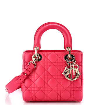 Lady Dior Chain Bag Cannage Quilt Patent Mini