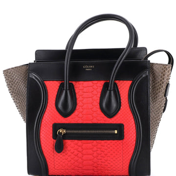 Luggage Bag Python and Leather Micro