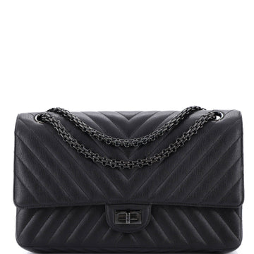 So Black Reissue 2.55 Flap Bag Chevron Sheepskin 226